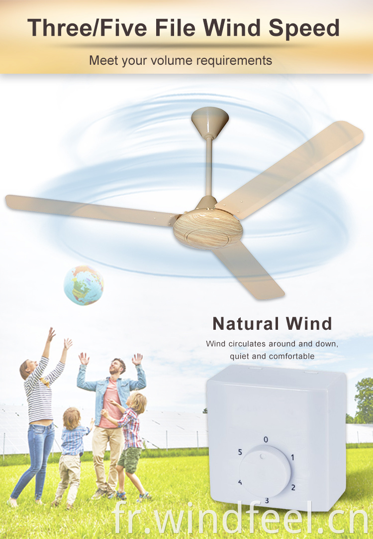 Cellation KDK électrique de haute qualité Ventilateur pas cher 56 pouces Chine Fans de plafond de haute qualité Copper Moteur Thermique Fusible avec interrupteur de sécurité